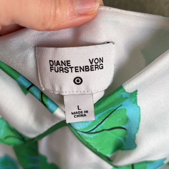 Diane von Furstenberg x Target Slip Women’s Size Large Green White‎ - Picture 3 of 8